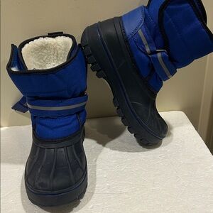 Lily & Dan Snow Winter Rain Boots faux fur lined leather outsole kids size 13/1